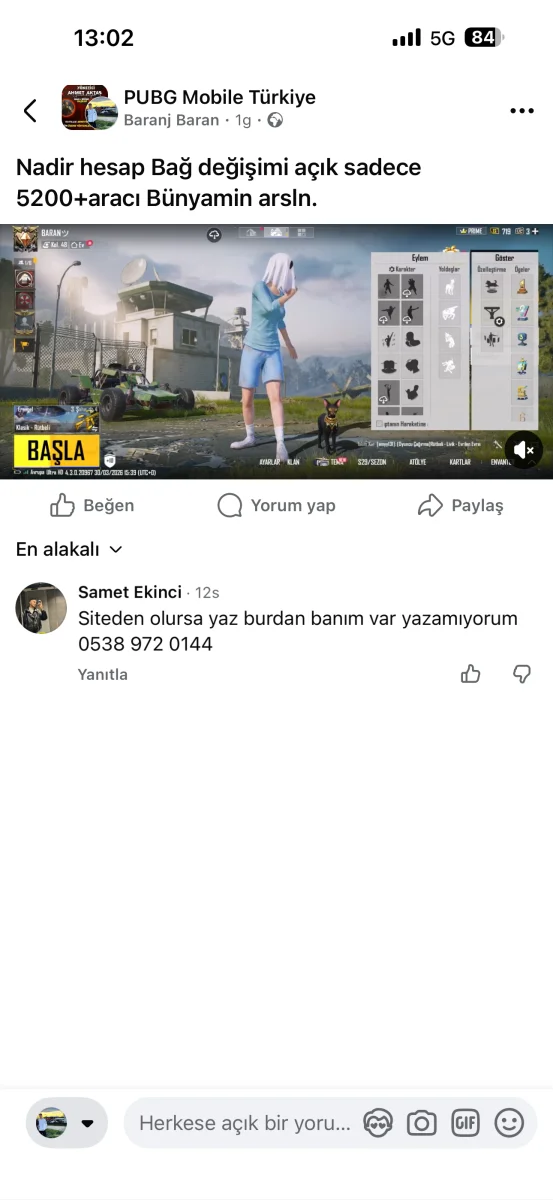 Pugb mobıl hesap